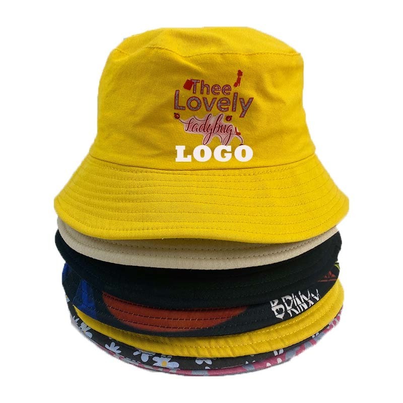 Hb0001 Wholesale Custom Embroidery Logo Men Women Cotton Bucket Cap Adult Summer Fisherman Sun Bucket Hat With Custom logo