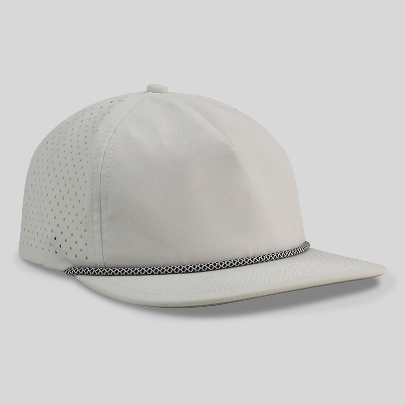 HS16 custom baseball cap Veracap laser cutting hole pvc rubber patch logo golf trucker white rope snapback waterproof hats