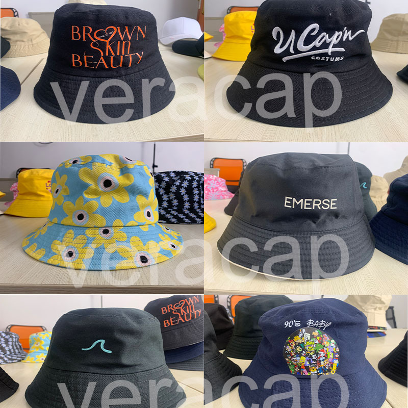 Hb0001 High quality all over print kids yellow gorras sombrero de pescador child bucket hats with custom logo