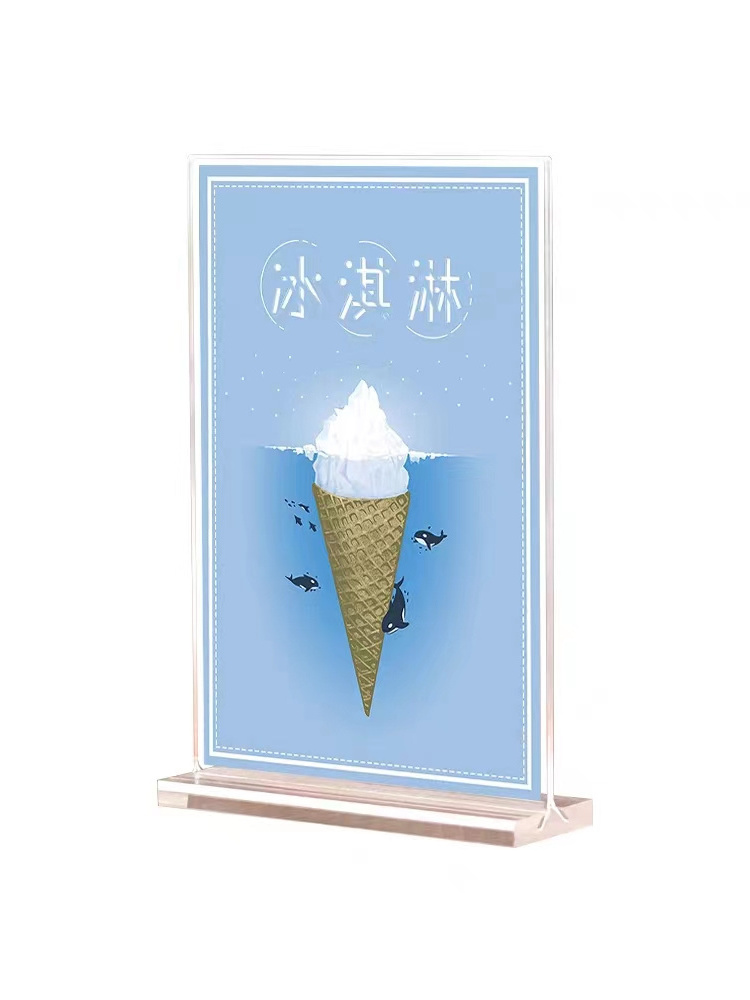 Cheap Custom A5 A6 Advertising Display Stand Tabletop Menu T Shape Transparent A4 Acrylic Sign Holder