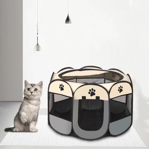 Dog Tent Portable House Breathable Outdoor Kennels Fences Pet Cats Delivery Room Easy Operation Octagonal Playpen Cat Dog Crate