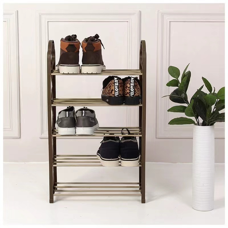 5 layers Fashion Household dormitory metal simple shoe rack shoe storage rack bracket space saving living room black shoes rack