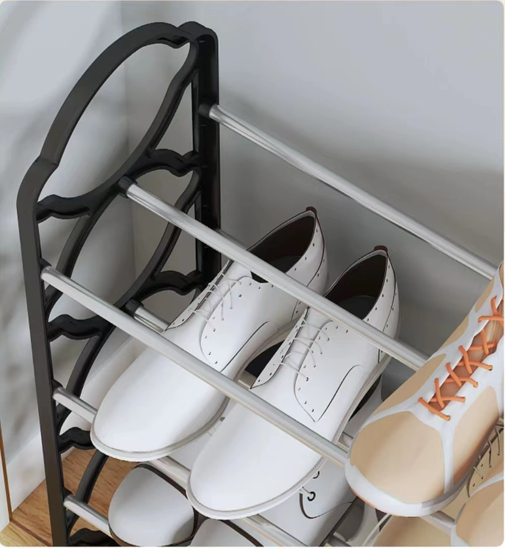 5 layers Fashion Household dormitory metal simple shoe rack shoe storage rack bracket space saving living room black shoes rack