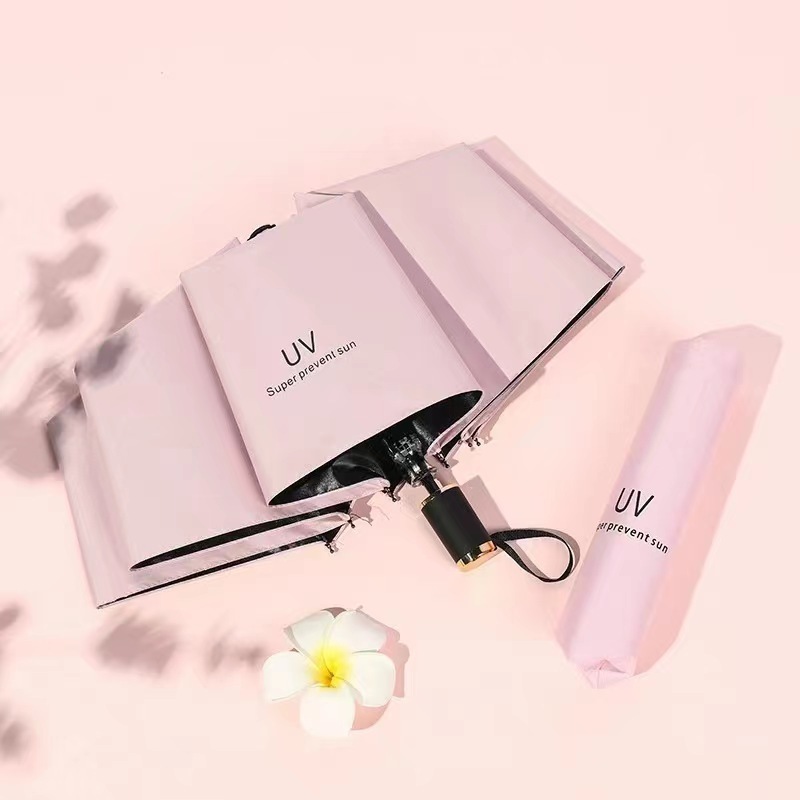 Full-automatic UV vinyl tri-folding umbrella for sun-shading advertising umbrella printing logo wholesale cute student school