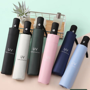 Full-automatic UV vinyl tri-folding umbrella for sun-shading advertising umbrella printing logo wholesale cute student school