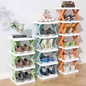 2/3/4/5/6/7/8/9 layers X Shoe Rack Room Dormitory Household Narrow Stckable Shelf Organizer Shoes Holder Folding Organizer