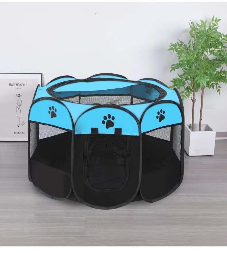 Dog Tent Portable House Breathable Outdoor Kennels Fences Pet Cats Delivery Room Easy Operation Octagonal Playpen Cat Dog Crate