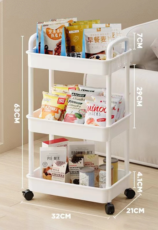 Toy Storage Trolley Bookshelf Snack Rack Storage Organizer Bathroom Accessories Closet Organizer Kitchen Storage with Wheel