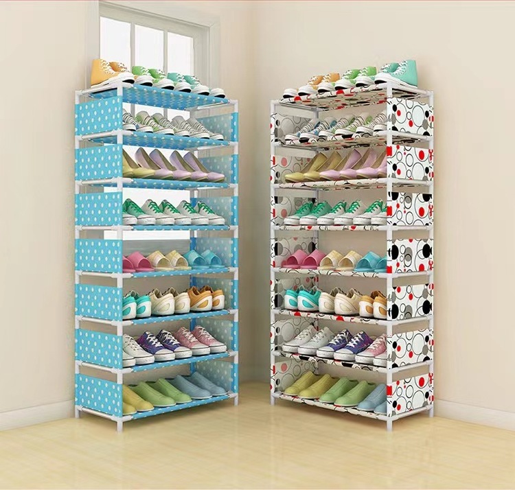 Multi-layer combined storage shoe rack Simple shoe cabinet Small shoe rack dust-proof multifunctional rack in dormitory lobby