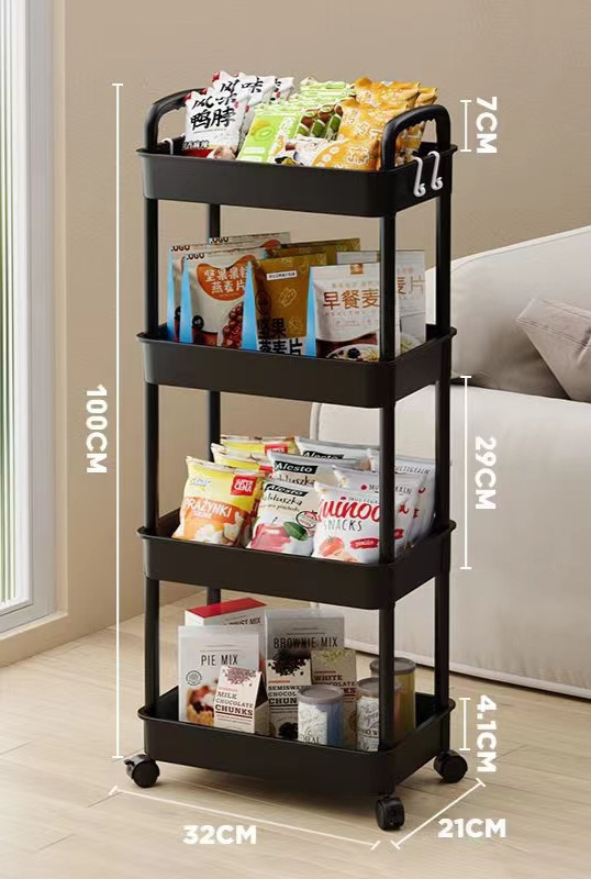 Toy Storage Trolley Bookshelf Snack Rack Storage Organizer Bathroom Accessories Closet Organizer Kitchen Storage with Wheel