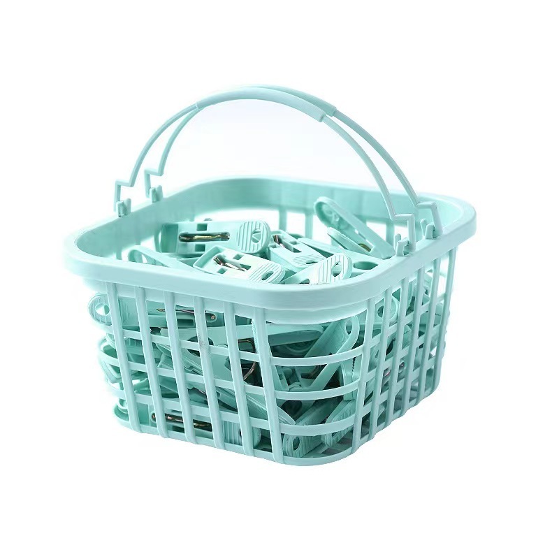 30pcs Plastic Clothes Pins Drying Clips Windproof Clothes Clips Small Clothes Pegs With Basket Large Hanger Clips