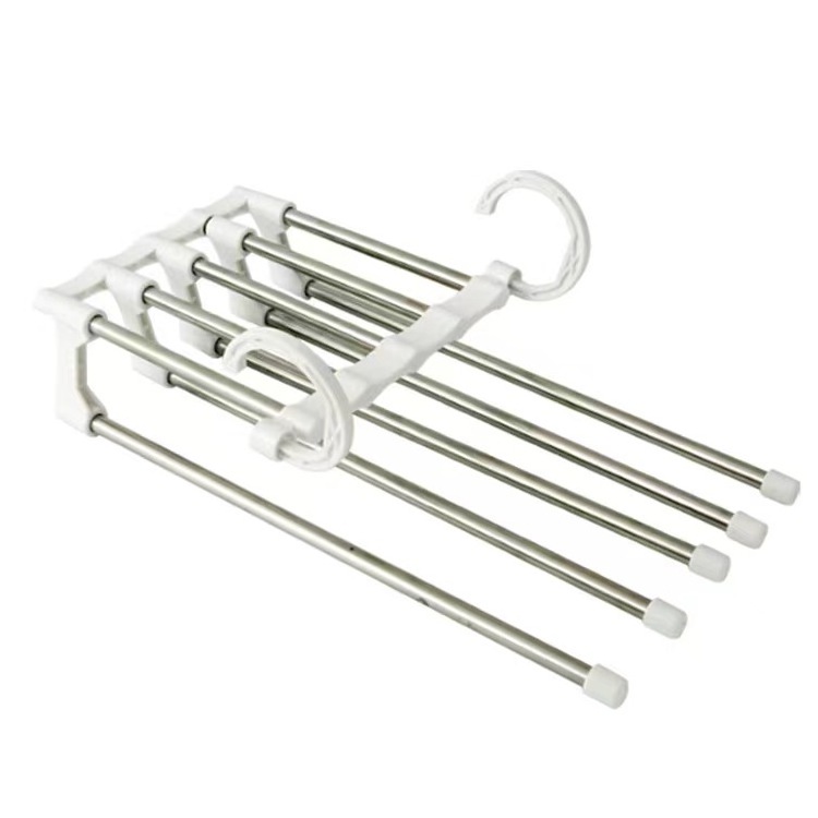 Multifunctional magic pants rack five-in-one stainless steel pants rack five-layer storage folding telescopic hanger