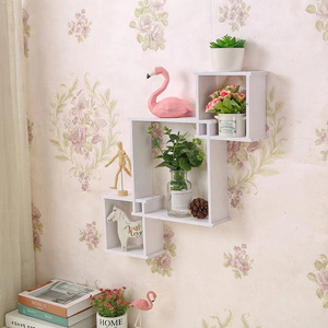 Nordic Style Decoration Wall Mount Hexagonal Frame Books Toys Flower Pot Storage Shelf Holder Figurines Display Crafts Shelves