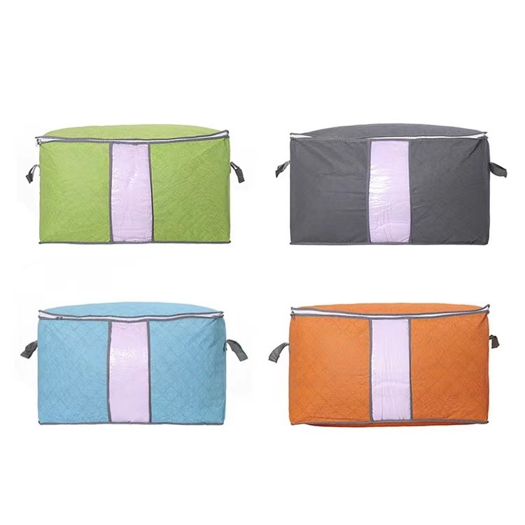 Home colorful bamboo charcoal quilt storage bag large non-woven clothing quilt bag clothing finishing travel kid's mother bag