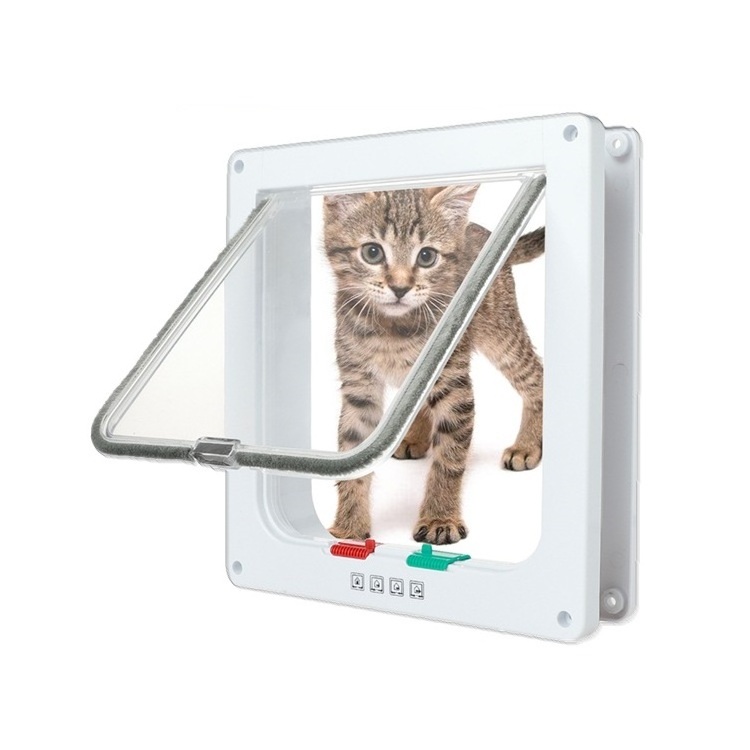 Lockable Dog Cat Kitten Security Flap Door ABS Plastic S/M/L/XL Animal Small Pet Cat Dog Gate Door Pet Supplies