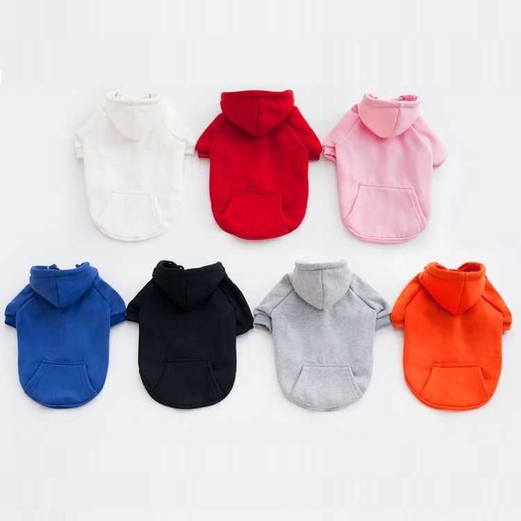 Wholesale Dog Plain Hoodie With Back Pocket Comfortable Fleece Hoodie Dogs Multi Colors Dog Hoodie Sweatshirt