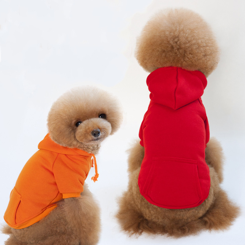 Wholesale Dog Plain Hoodie With Back Pocket Comfortable Fleece Hoodie Dogs Multi Colors Dog Hoodie Sweatshirt