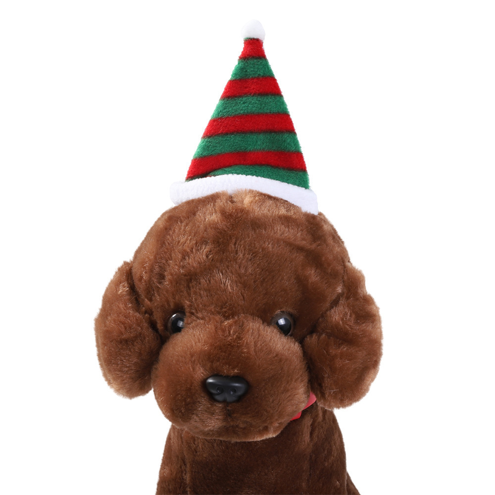 Wholesale Christmas Dog Hat Stripes Plaid Christmas Hats For Dogs