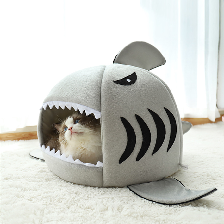 High-end Quality Novelty Pet Bed Supplies Pet Shark Beds Dog Cat Nest Cave Pet Calming Bed