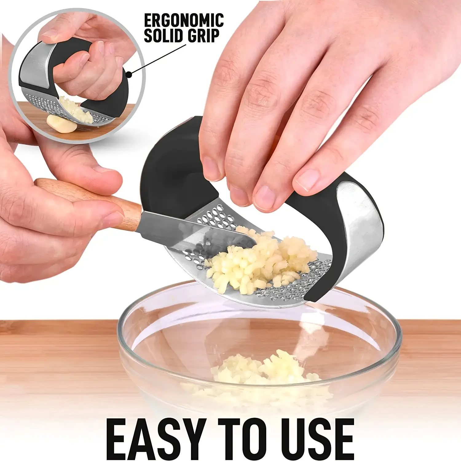 Household kitchen manual ring garlic pounder stainless steel garlic press garlic cooker