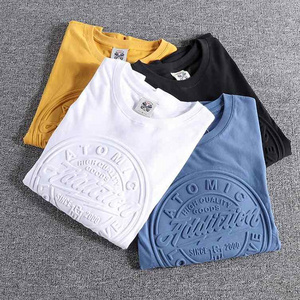 High Quality new design custom tshirt plain oversized heavyweight graphic luxury 3d embossed printing t shirt for men