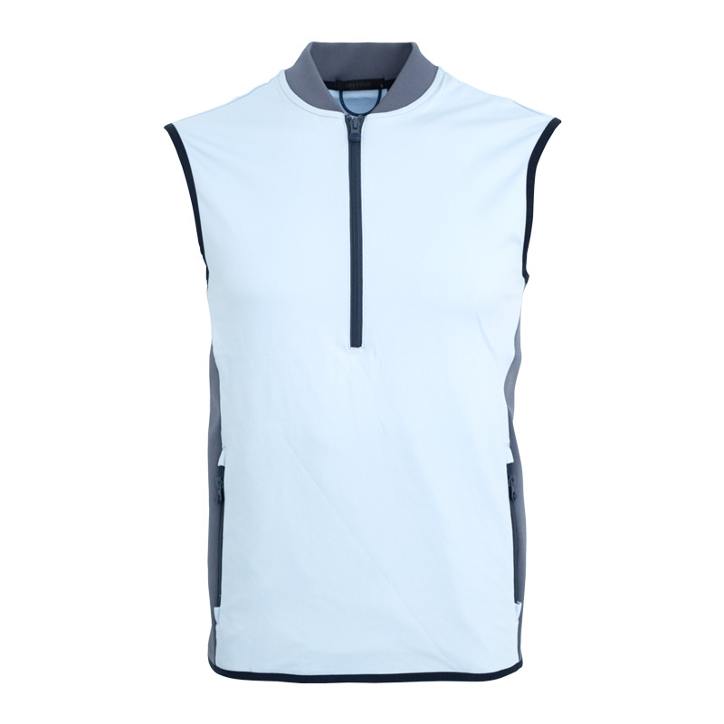 2022 Winter High Quality 45% Polyamide 40% Cotton 15% Elastane Waterproof Windproof Quarter Zip Mint Golf Vest for Men