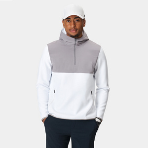 Custom waterproof sport light stretchr 1/4 zip polyester golf performance pullover hoodie men