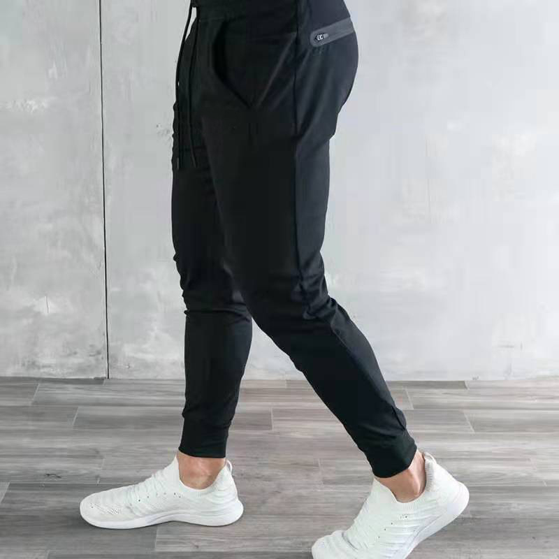 Stacked Joggers Mens Gym Pants With Phone Pockets Running Sports Jogging Gym Trousers Workout Nylon Pants Sweatpants