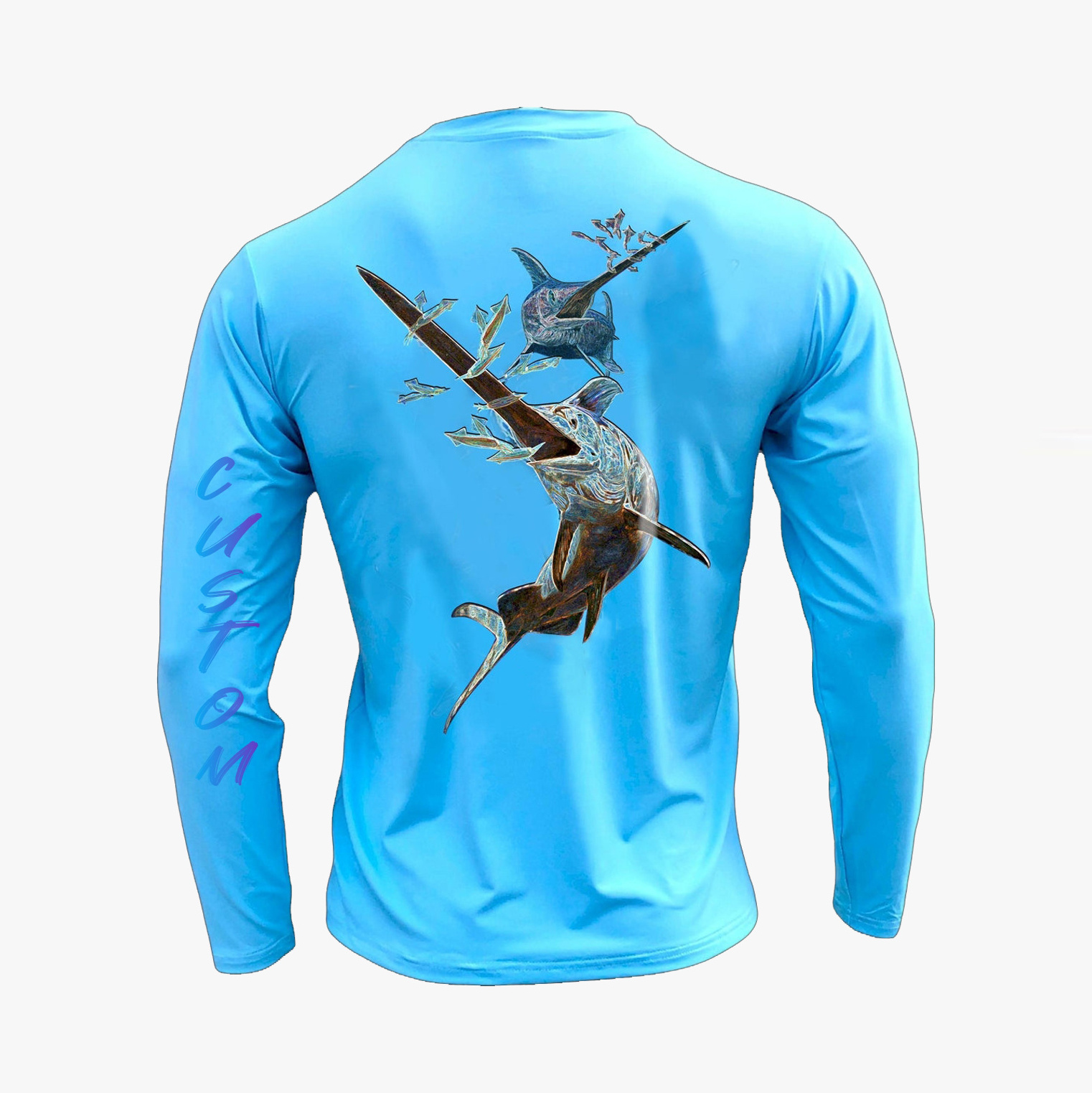 Summer new fashion wholesale breathable sun protection uv quick dry print long sleeve spf 50 fishing shirts for men plus size