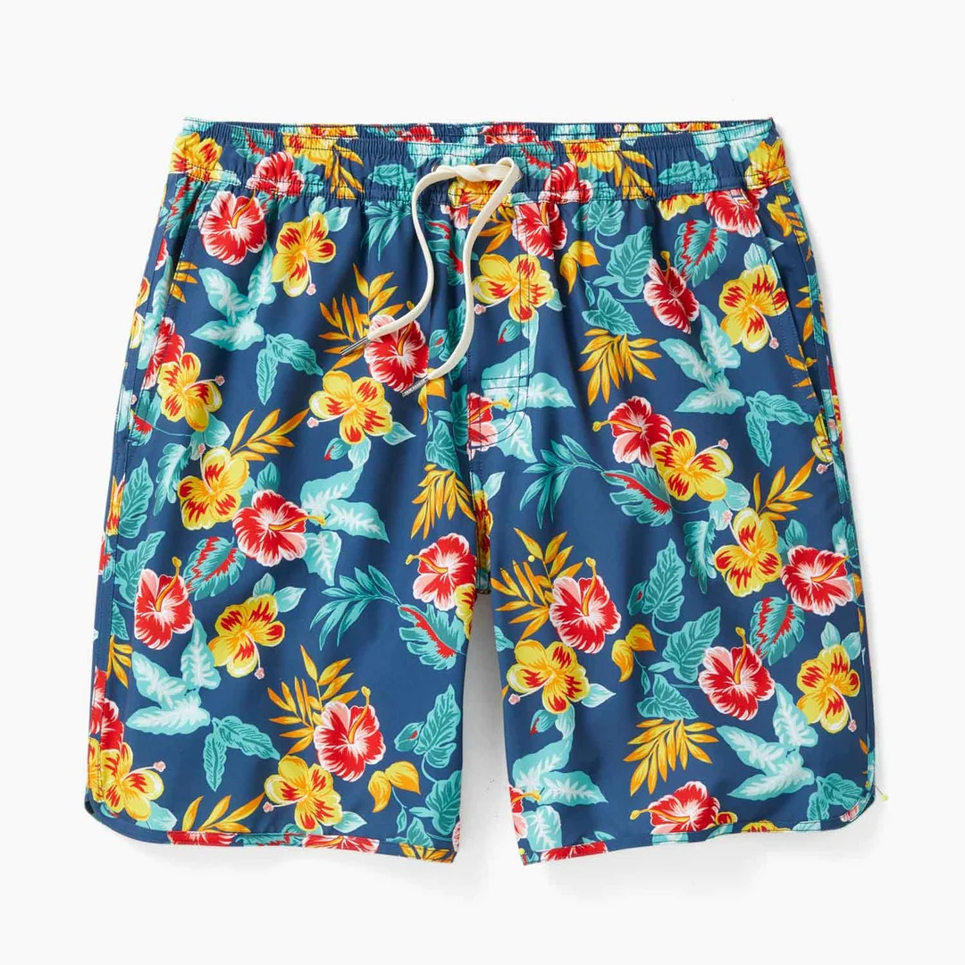 New design custom oversized baggy waterproof slim fit swim sports hawaiian beach volleyball print logo men shorts