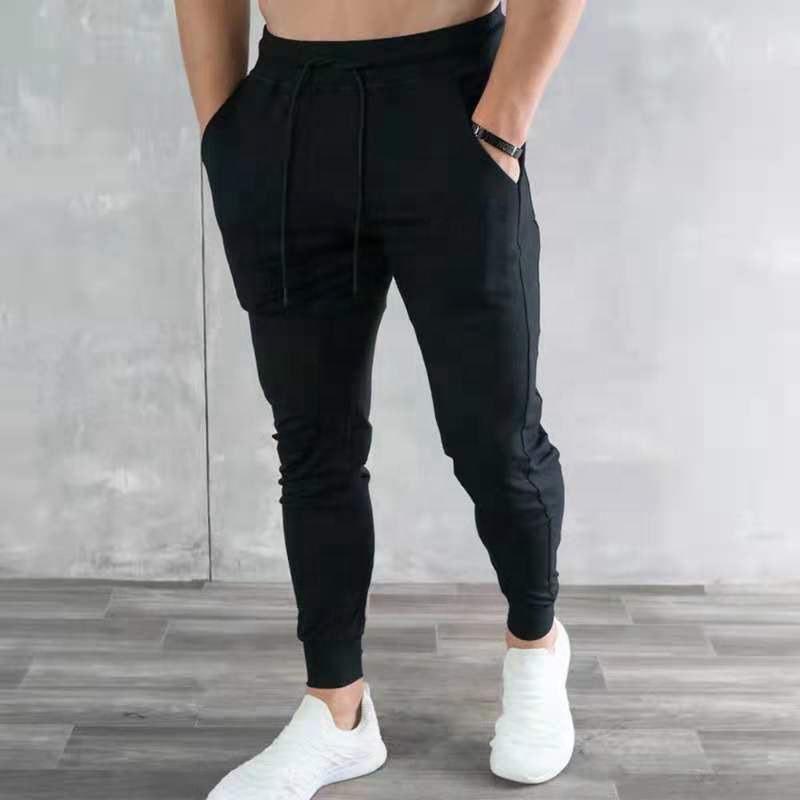 Stacked Joggers Mens Gym Pants With Phone Pockets Running Sports Jogging Gym Trousers Workout Nylon Pants Sweatpants