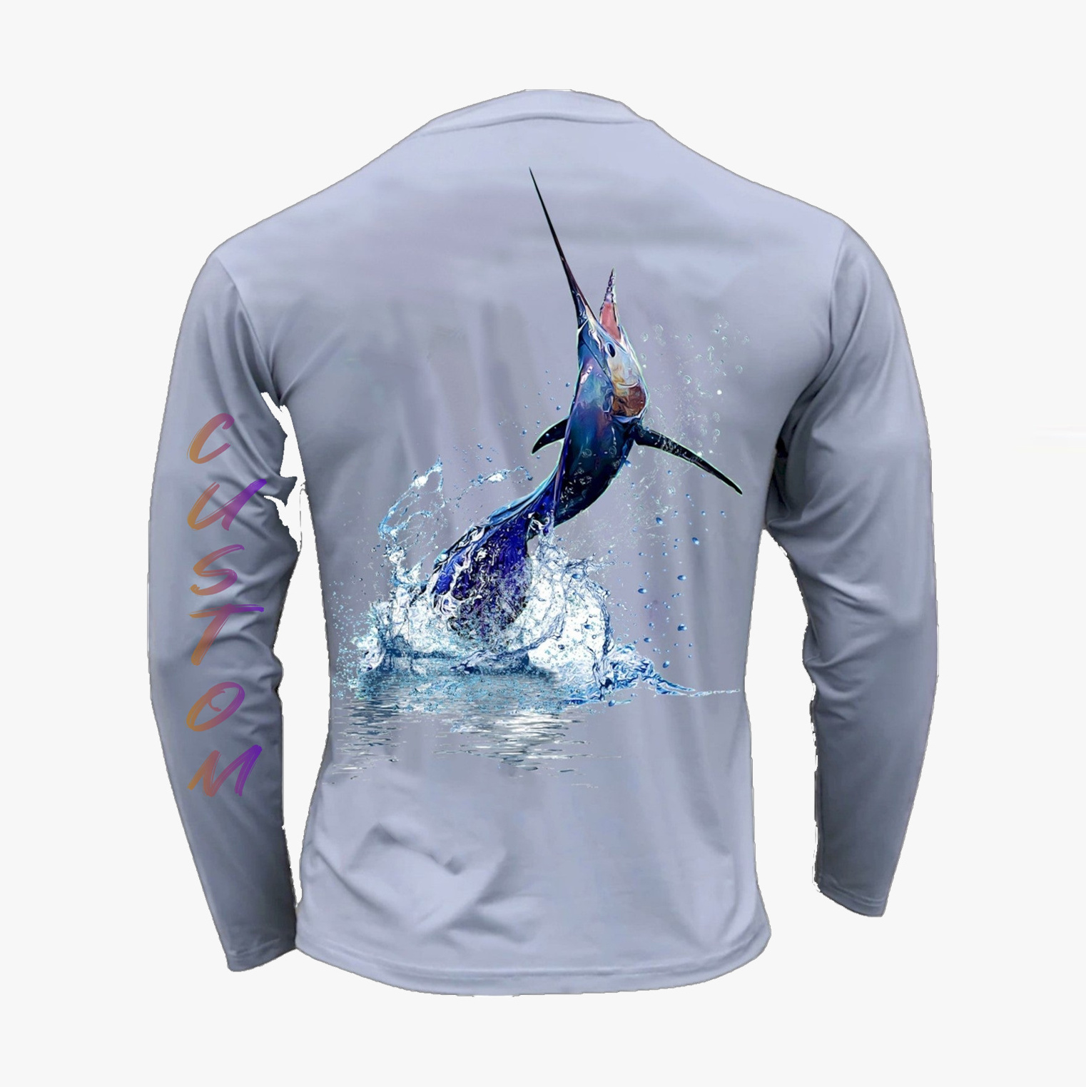 Summer new fashion wholesale breathable sun protection uv quick dry print long sleeve spf 50 fishing shirts for men plus size