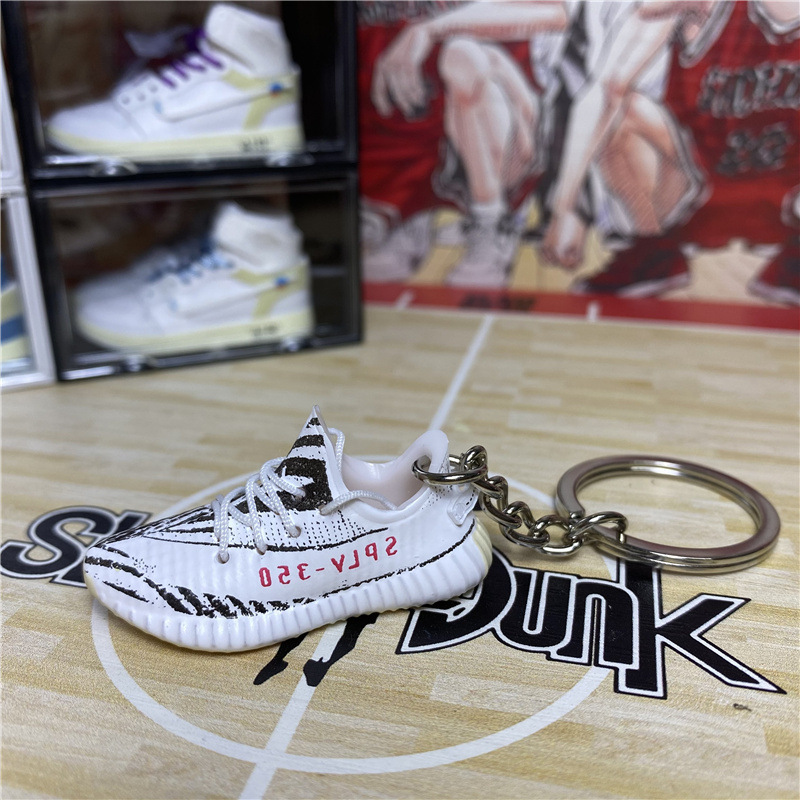 3d Plastic soft adi 350 700 shoes keyring 3d mini yeezy sneaker keychain