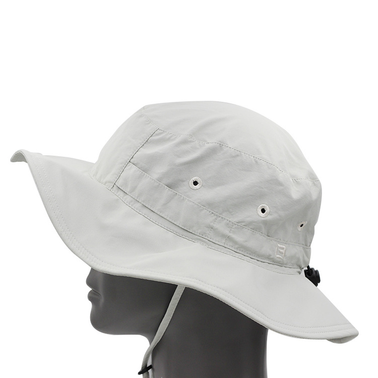 UV Protection Adjustable 100% Polyester Fishing Man Bucket Hat