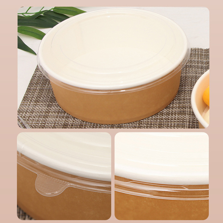 Recycled biodegradable disposable bowl disposable plates bowls paper salad bowl with lid