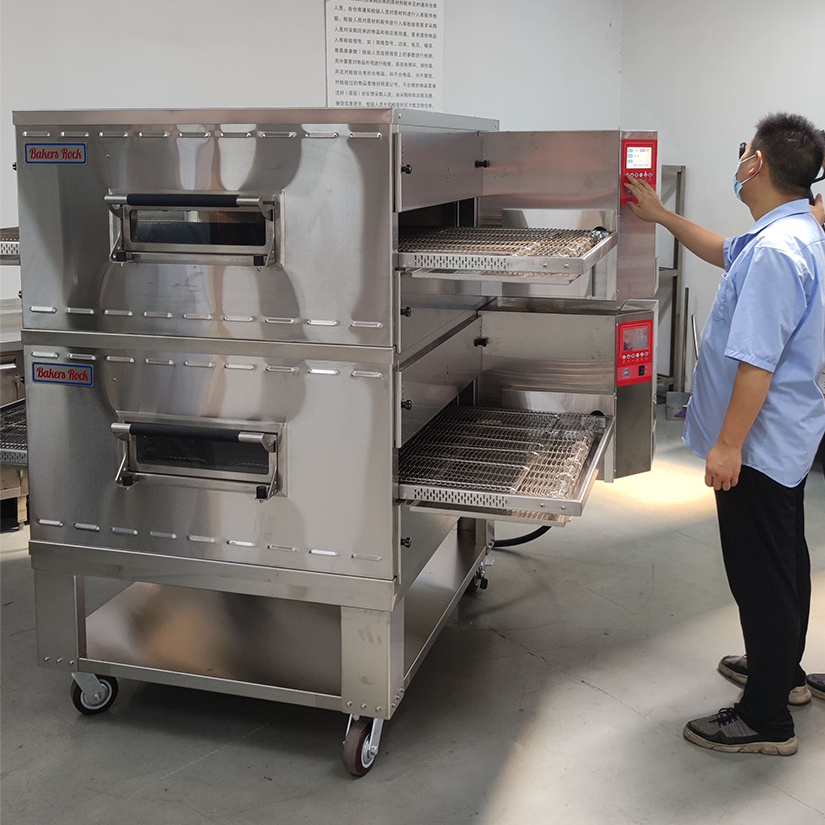 pizza baking oven 32 inch gas electric impingement single or double conveyor belt pizza oven automatic pizza tunnel oven