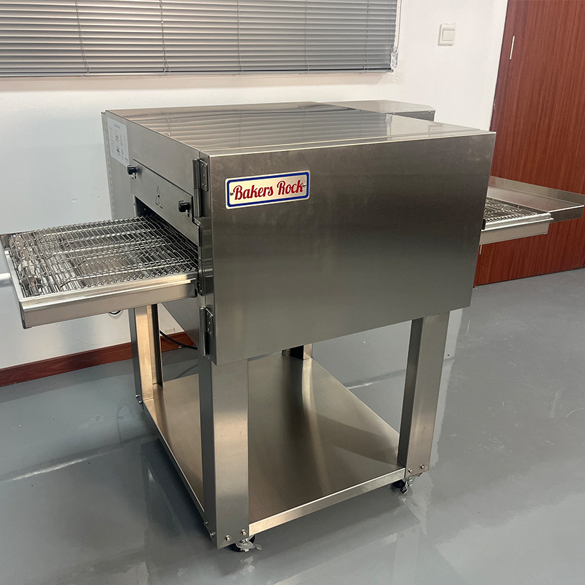 commercial stainless steel impingement gas conveyor belt pizza oven