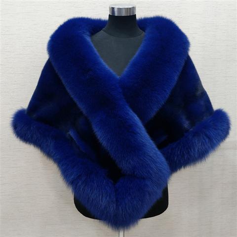 2024 New Design Fashion Faux Fox Fur Shawl Winter Warm Windproof Cape Imitation Coat