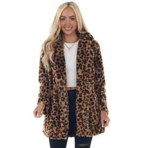 2024 New Design Leopard Print Jackets Plus Size Trend Trimmed Leopard Sacket Women Fleece Jacket S- 5XL Coat