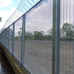 High security fence clearview galvanized panels 358 fence prison clear view anti climb 358 fence with barbed wire