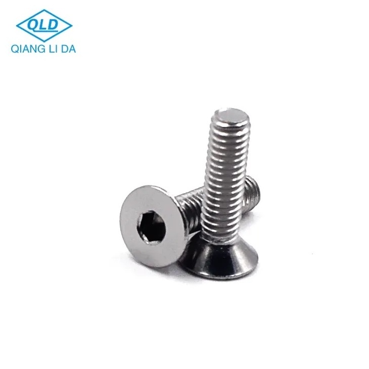 316 304 Stainless Steel DIN7991 Countersunk Hexagon  Socket  Flat Head Hex  Machine  Screws M2 M3 M4 small screw