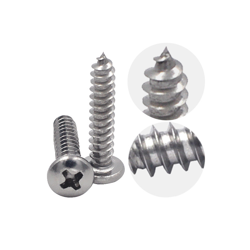 DIN 7981 Wholesale Tornillos #2 #4 #6  #8 #10  A2 -70 Phillips Pan Head SS 316 & 304 Self - Tapping Stainless Steel Wood Screws