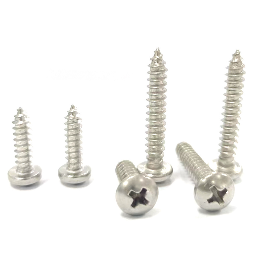 DIN 7981 Wholesale Tornillos #2 #4 #6  #8 #10  A2 -70 Phillips Pan Head SS 316 & 304 Self - Tapping Stainless Steel Wood Screws