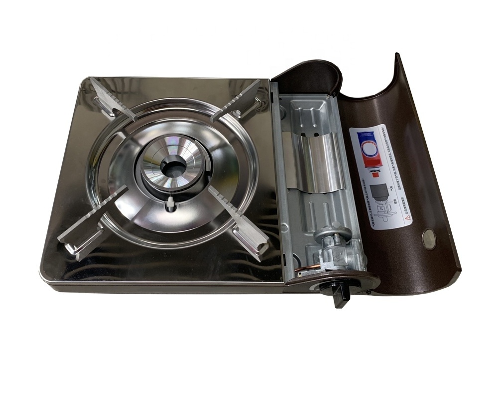 Stainless steel portable gas stove,butane camping gas burner,