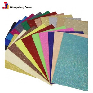 Qiang Qiang Paper wholesale cardstock color 300gsm glitter paper for DIY decoration