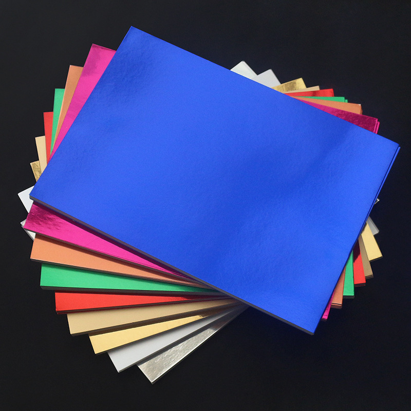 Qiang Qiang paper Hot sale 300 grams A4 Golden Metal mirror paper for gift box