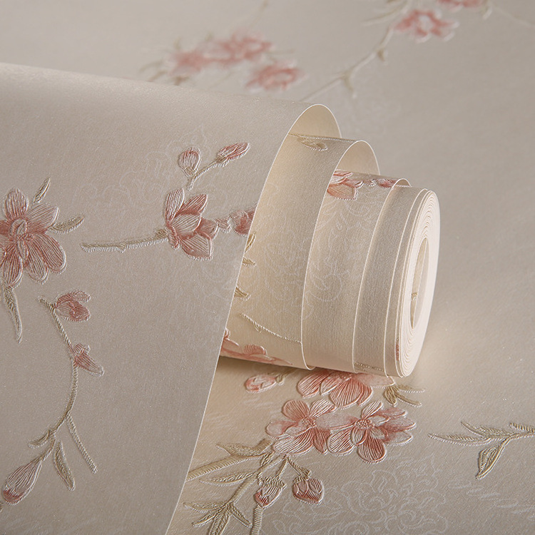 Qiang Qiang paper Best factory price  home decoration  Non-Woven wallpaper/wall panels with roll