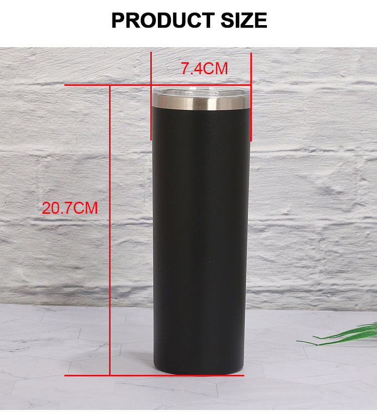 20oz Sublimation Blanks Skinny Tumbler Straight Pyd 20oz Skinny Tumbler Stainless Steel Thermos Water