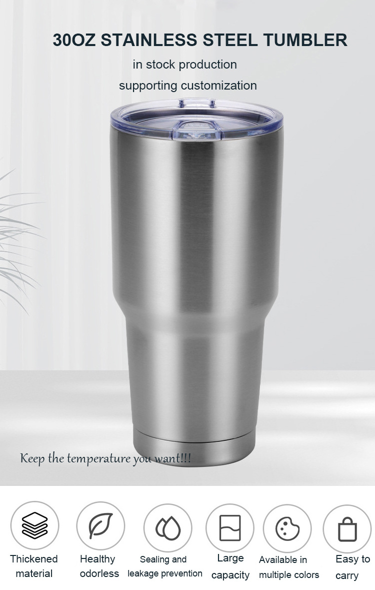 Wholesale Customizable Travel Powder Coated Stainless Steel Vacuum Insulated 30oz Tumbler Cup 30 Oz Tumbler