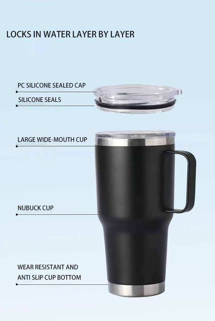 Wholesale Ozark Trail 30oz Trek Stainless Steel Laser Tumbler With Handle 30 oz 30oz Sublimation Cups With Handle